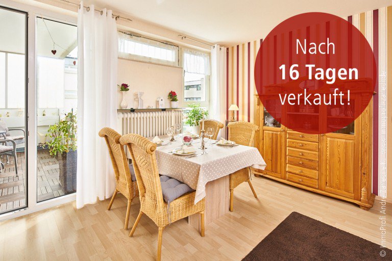 Nach 16 Tagen verkauft! Darmstadt Etagenwohnung 3-Zimmer-ETW mit Sonnenbalkon +VERKAUFT+