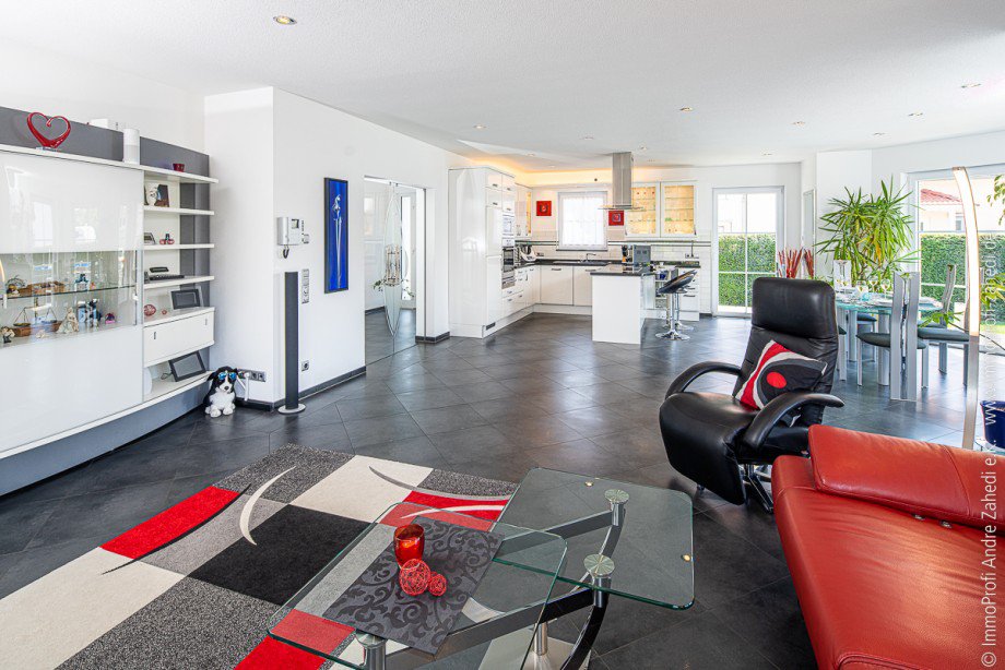 Blick vom Wohnzimmer Einfamilienhaus Gernsheim