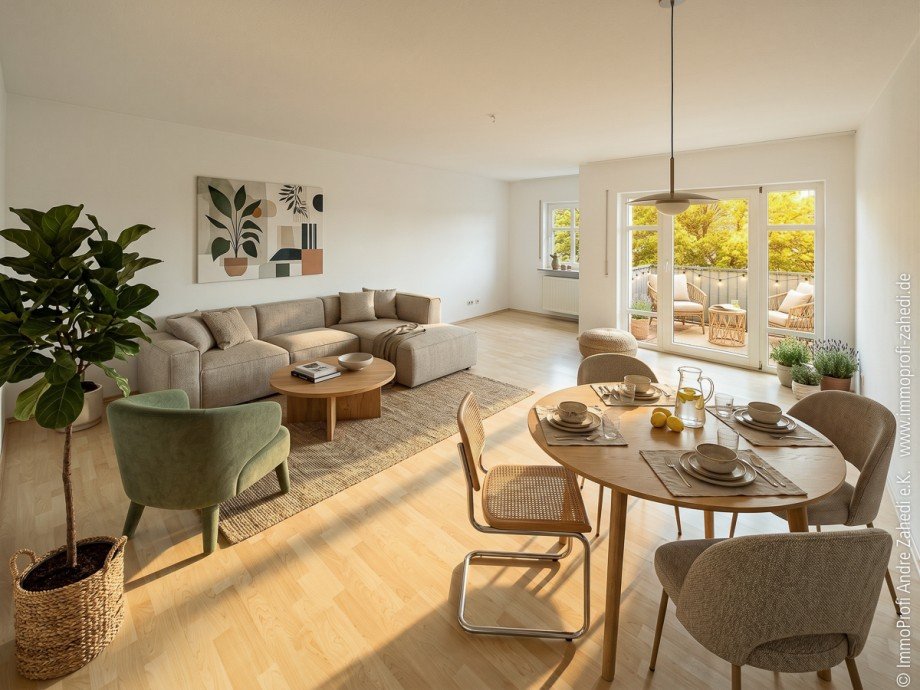 Wohn- und Esszimmer Etagenwohnung Darmstadt / Kranichstein