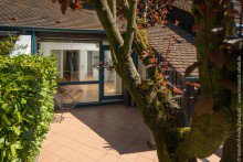 Blick auf Terrasse 3 1/2 Zimmer-Galerie-Atelierwohnung in Darmstadt +VERKAUFT+