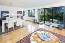 Wohnzimmer mit Terrasse 5-Zimmer-ETW mit Terrasse in Darmstadt an der Mathildenh�he