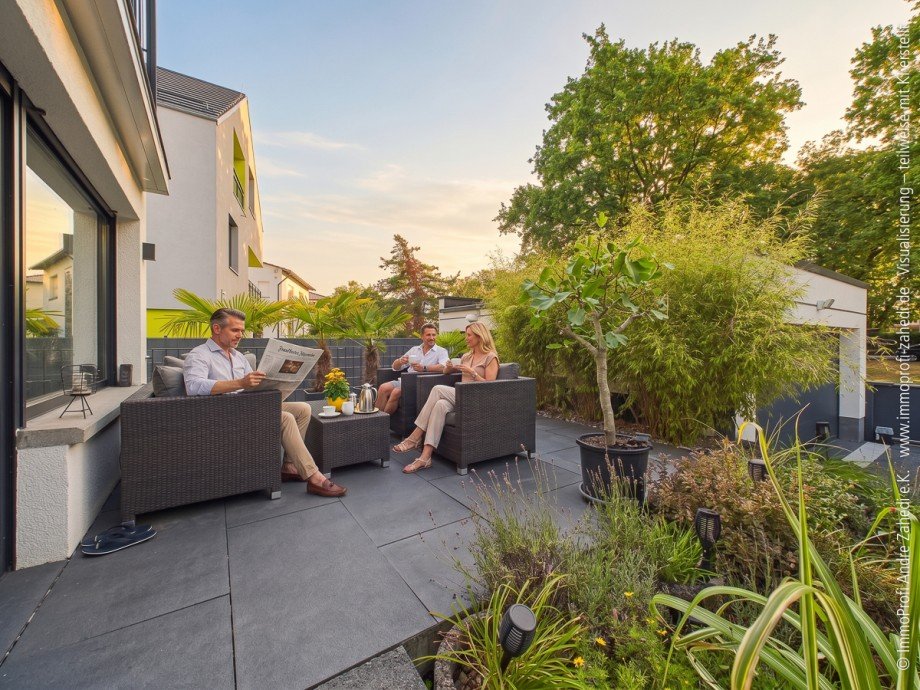 Terrasse vor K�che Einfamilienhaus Obertshausen-Hausen
