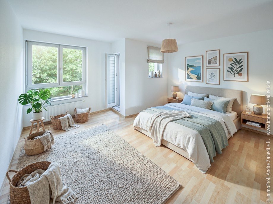 Schlafzimmer im OG Reihenmittelhaus Darmstadt