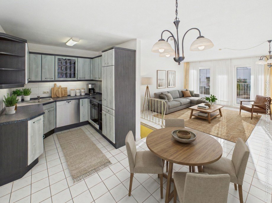 Wohn- und Esszimmer Maisonettewohnung M�hltal