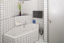 Tageslichtbad im EG 3 1/2 Zimmer-Galerie-Atelierwohnung in Darmstadt +VERKAUFT+