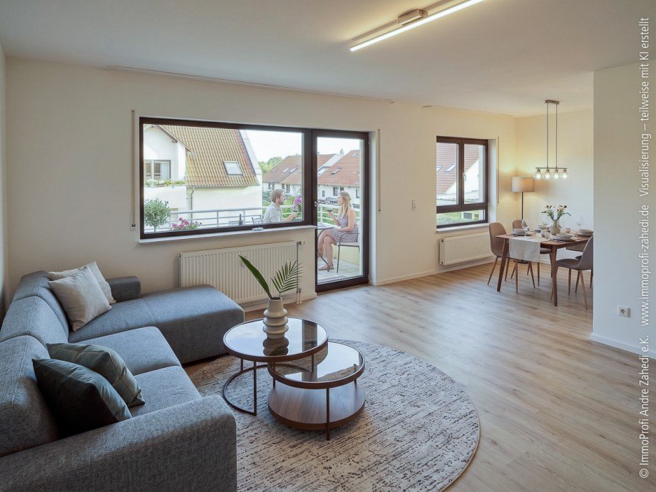 Wohn- und Esszimmer Etagenwohnung Pfungstadt