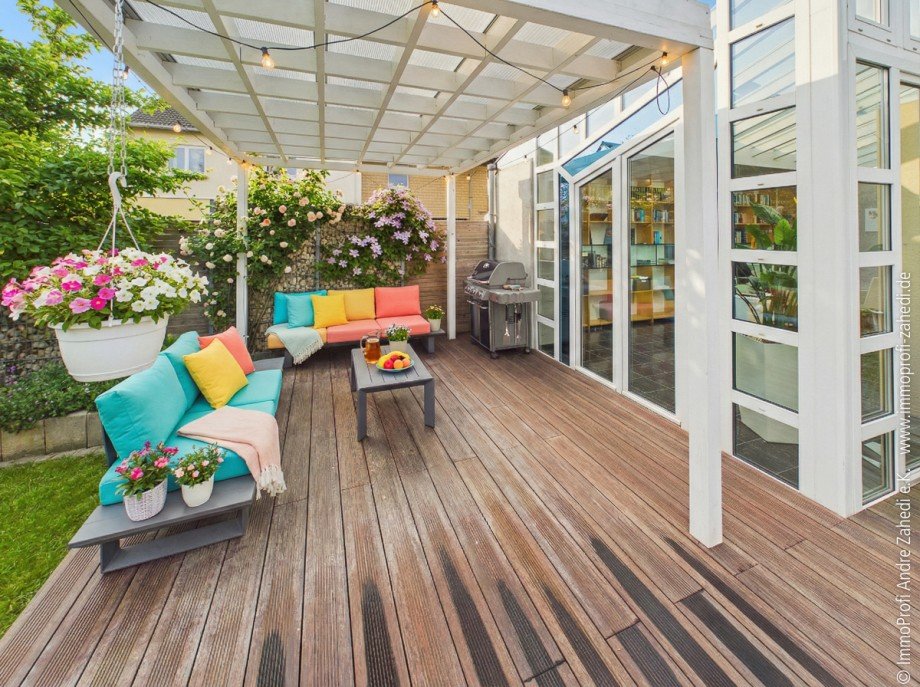 �berdachte Terrasse Zweifamilienhaus Pfungstadt