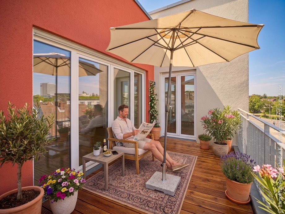 Sonnenbalkon Etagenwohnung Darmstadt