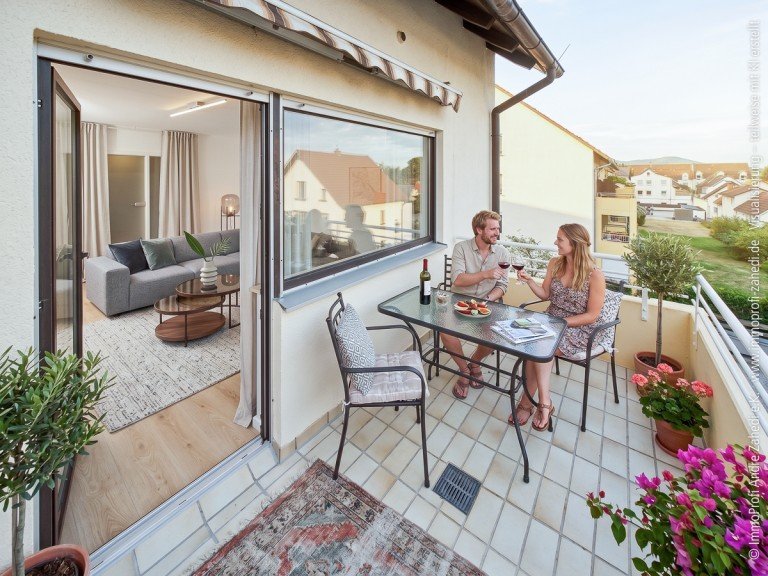 Balkon Pfungstadt Etagenwohnung Bezugsfreie 2-Zimmer-Wohnung, modernisiert 2026, mit Balkon