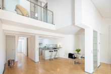 Blick auf Galerie 3 1/2 Zimmer-Galerie-Atelierwohnung in Darmstadt +VERKAUFT+