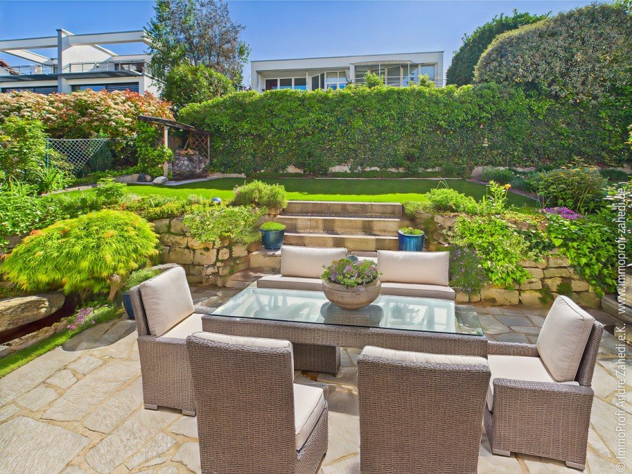 Blick von Terrasse Doppelhaush�lfte Seeheim-Jugenheim