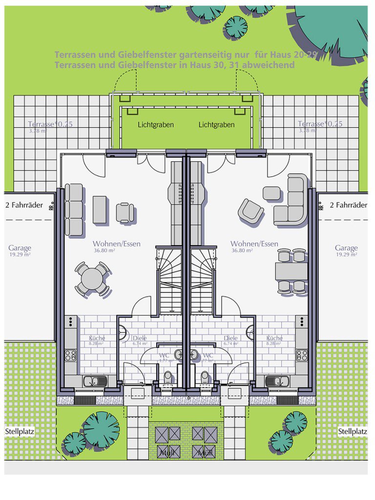 Grundriss Erdgeschoss Seeheim-Jugenheim Doppelhaush�lfte Neubauprojekt Doppelhaush�lfte Style 600 - Haus No. 27 +VERKAUFT+