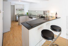 Die offene K�che 3 1/2 Zimmer-Galerie-Atelierwohnung in Darmstadt +VERKAUFT+
