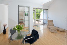 Wohn- und Esszimmer 3 1/2 Zimmer-Galerie-Atelierwohnung in Darmstadt +VERKAUFT+