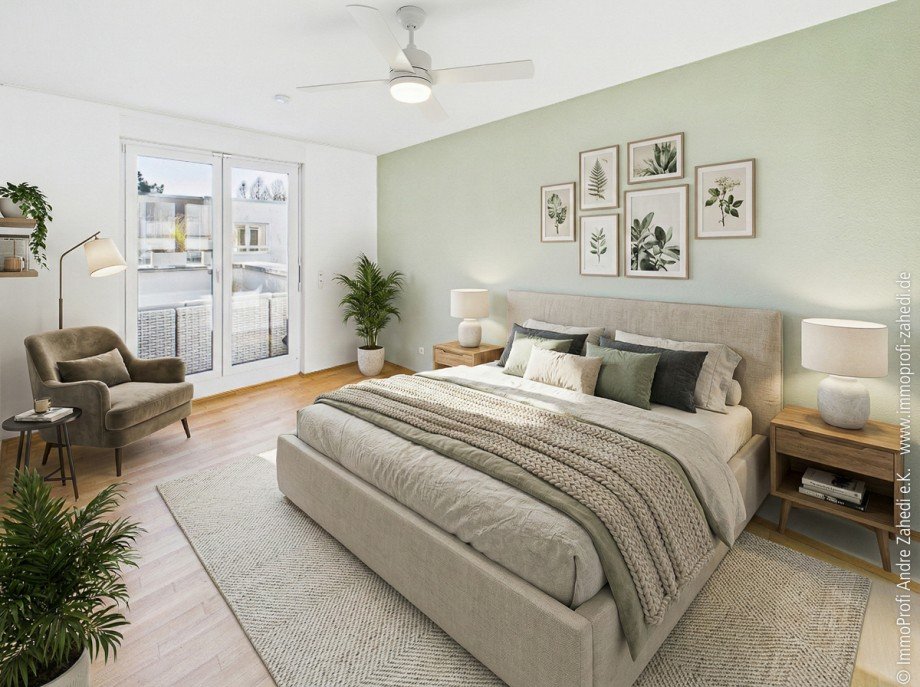 Schlafzimmer im 1.OG Reiheneckhaus Darmstadt