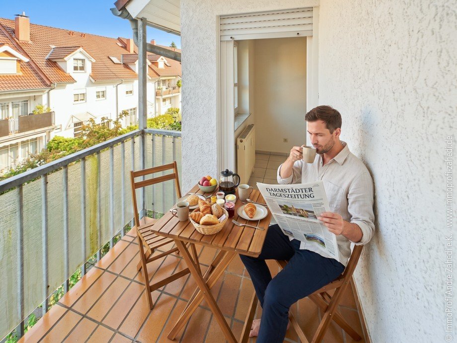 Fr�hst�cksbalkon Etagenwohnung Darmstadt / Kranichstein