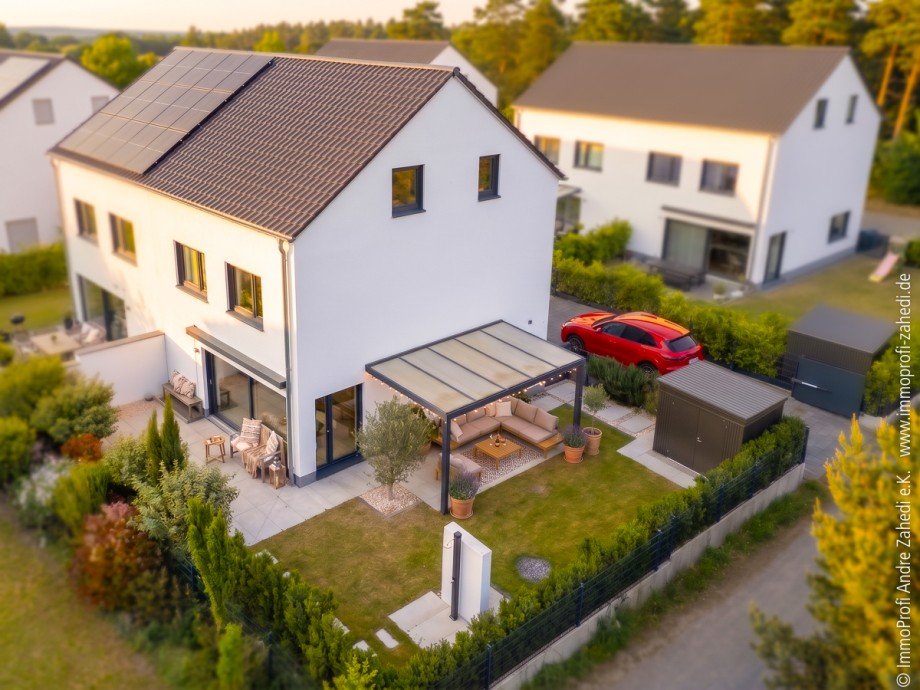 Luftaufnahme Doppelhaush�lfte M�hltal / Trautheim