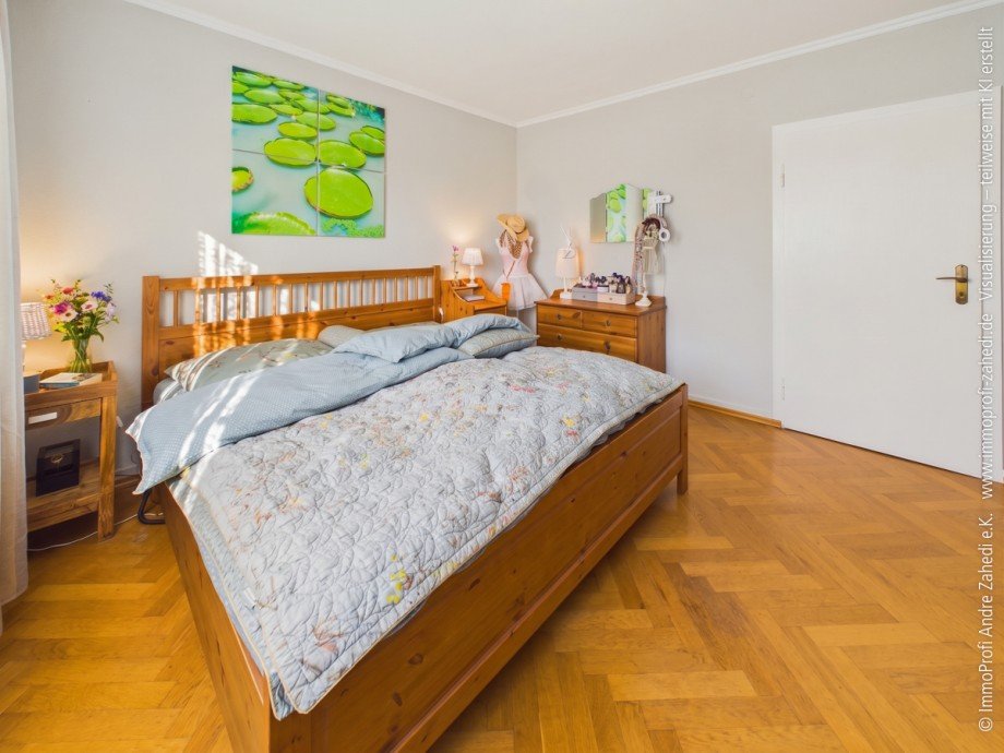 Schlafzimmer im 1.OG Maisonettewohnung Darmstadt